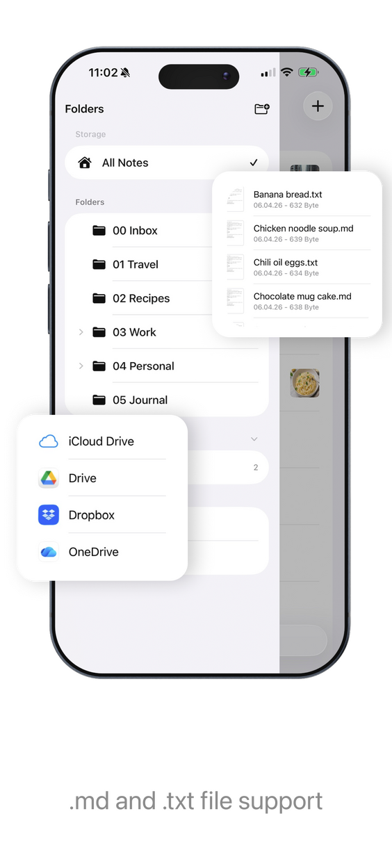 md and txt files on own storage
